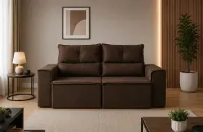 Sofá Retratil Marrom (Parcelamos em até em10X vezes sem juros)