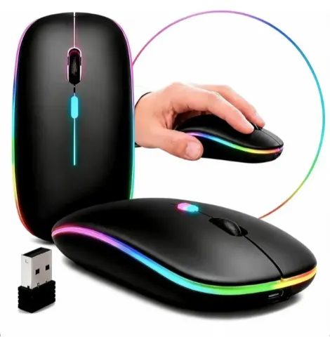 Mouse RGB com luz de led.