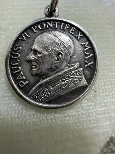PINGENTE/MEDALHA PRATA JOÃO PAULO VI -ANNO SANTO- 1975- ROMA