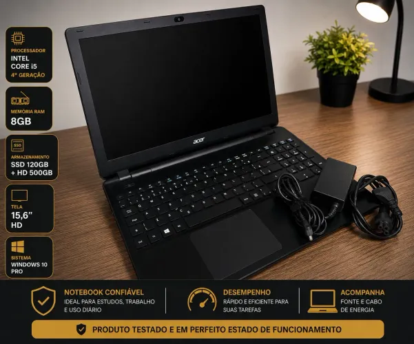 Notebook Acer Core i5 / 8gb Mem. / Ssd 120gb / HD 500gb 