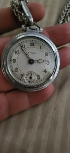 Relógio de bolso Suíço Cymier funcionando perfeitamente anos 60