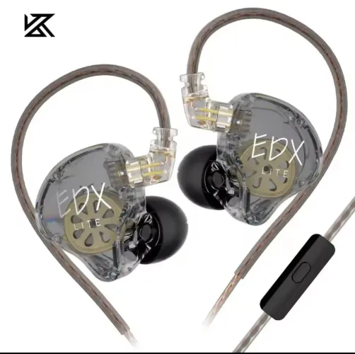 Fone KZ EDX LITE com microfone Novo Cinza
