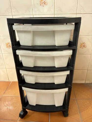 Gaveteiro Plástico Branco 4 gavetas 