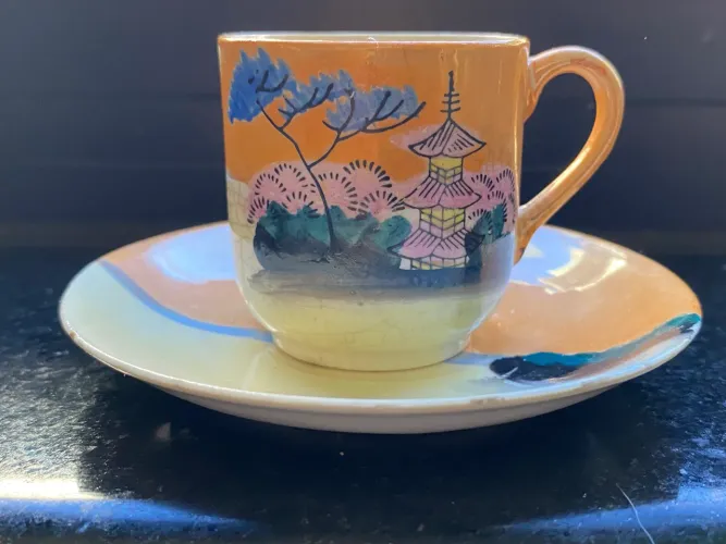 Xícara de cafezinho, porcelana japonesa casca de ovo