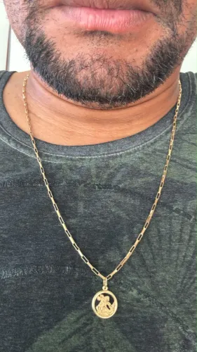 Cordão Cartier tijolinho ouro 18k 