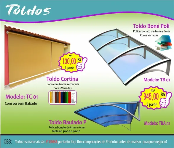 Toldos e Coberturas de altíssima qualidade