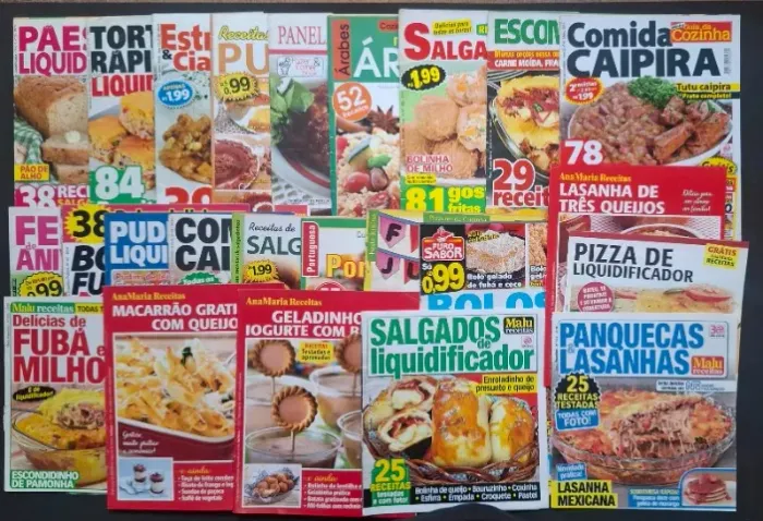 LIVRETOS RECEITAS CULINÁRIA BOLOS DOCES MASSAS DIVERSOS 24 EXEMPLARES 