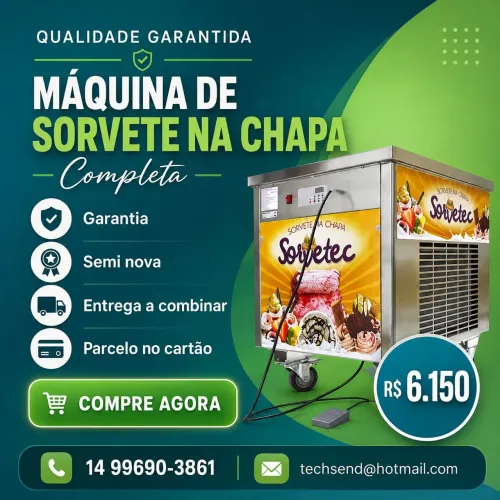 MAQUINA DE SORVETE NA CHAPA