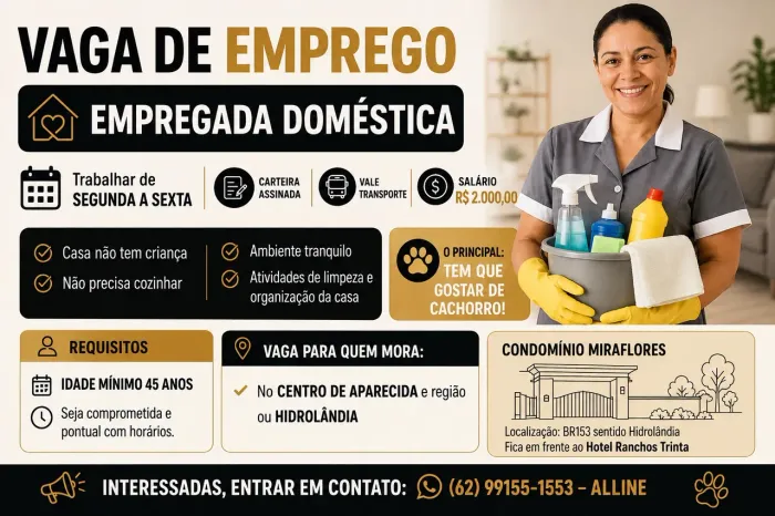VAGA - EMPREGADA DOMÉSTICA
