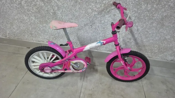 Barato Bike Caloi Barbie aro 16 com eixo pressão regulagem banco