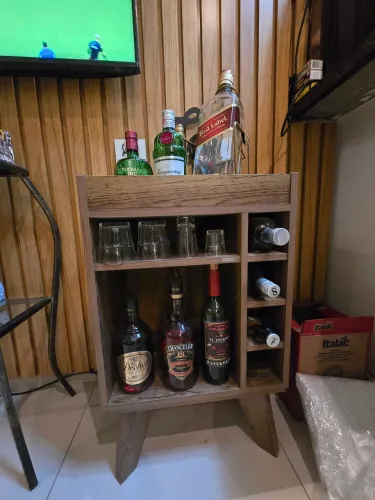 Barzinho com espelho DRINK cor Pinho - Artely<br>