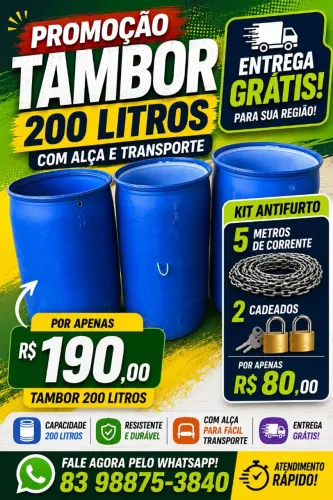 Tambor de 200 litros entrega grátis