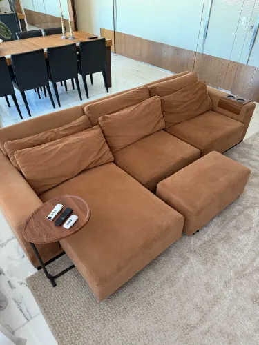 Sofá Prodomo 2.80m retrátil com puff de rodinha