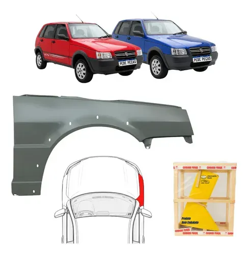 Paralama Fiat Uno Mille Way 2005 2006 07 08 A 2013 Novo L.d
