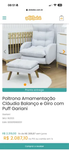 Poltrona amamentação 