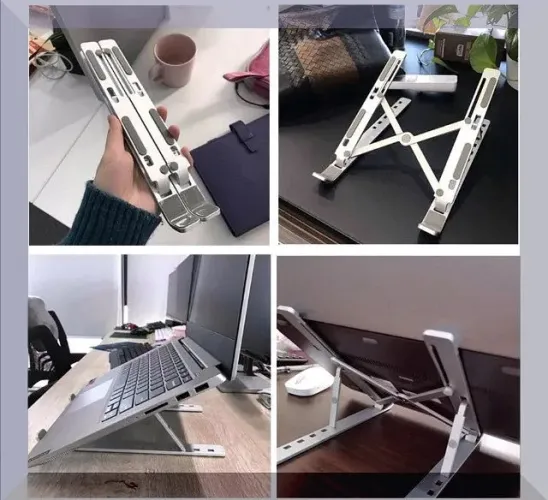 Suporte dobrável de alumínio para laptop com ajuste ergonômico Novo