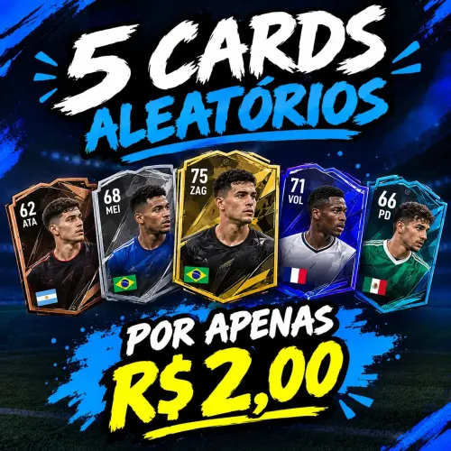 5 cards de fotebol aleatórios