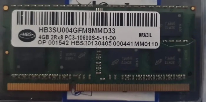 Memória Notebook 4GB DDR3 1333MHz PC3-10600S Testada