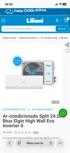Ar condicionado elgin inverter 24 mil btus 