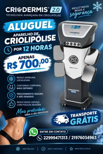 Aluguel aparelho de criolipolise