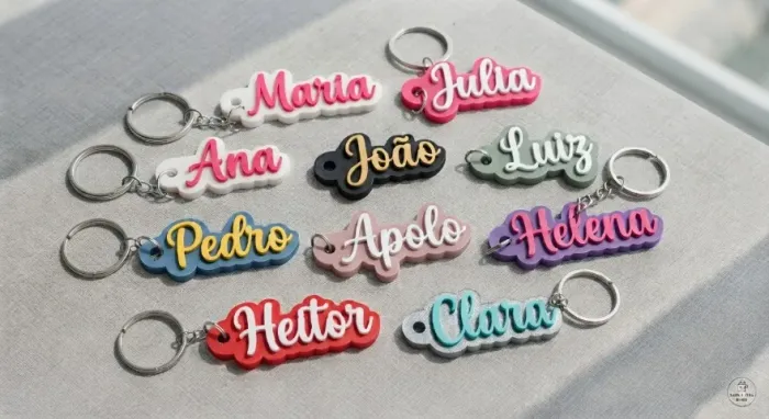 Chaveiro Personalizado com Nome - Impressão 3D