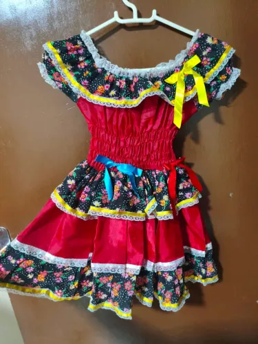 Vestido infantil Junino são João