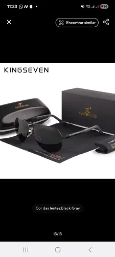 Óculos Kingseven vintage estilo aviador, polarizado.