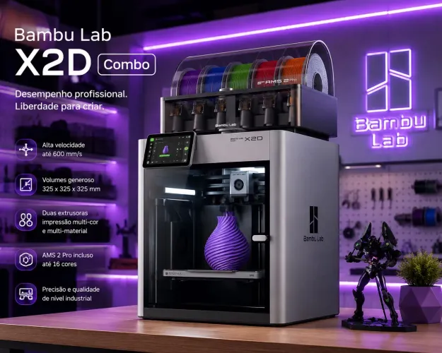 Impressora 3D Bambu Lab X2D Combo