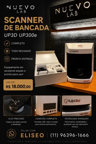 Scanner de Bancada UP3D UP300e Odontologia Digital