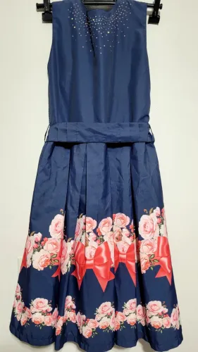 Vestido azul marinho com brilho Tam 10
