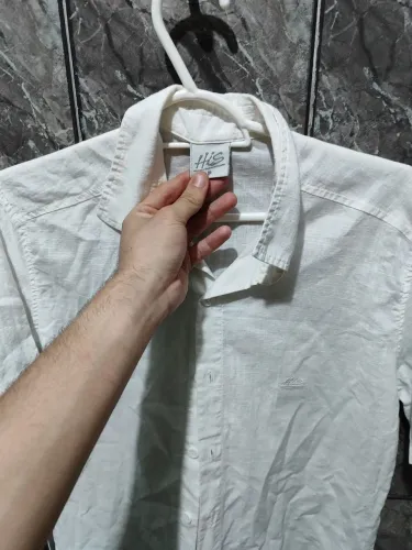Camisa Masculina His Manga Curta em Linho P - ORIGINAL