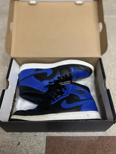 Air Jordan 1 Mid Black Hyper Royal 41 - Usado 2x - Como Novo