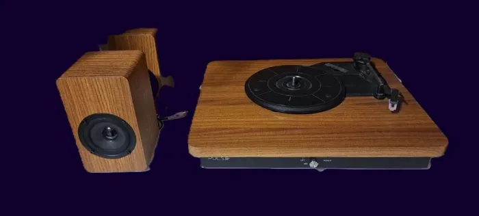 Toca-Discos (Vitrola) Pulse Retrô Sinatra c/ 2 Caixas Estéreo + Bluetooth. ESTUDO TROCA