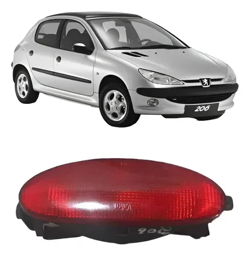 Lanterna Luz Neblina Peugeot 206 Parachoque Traseiro Ambos Lados Vermelho