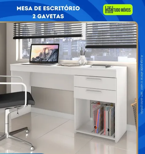 MESA ESCRITÓRIO COM 2 GAVETAS