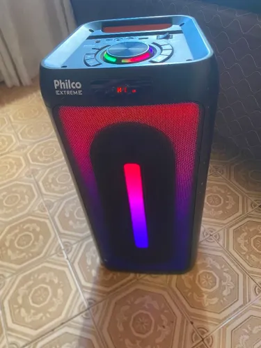 Caixa de Som Philco EXTREME Bluetooth com Luzes LED - Impecável!