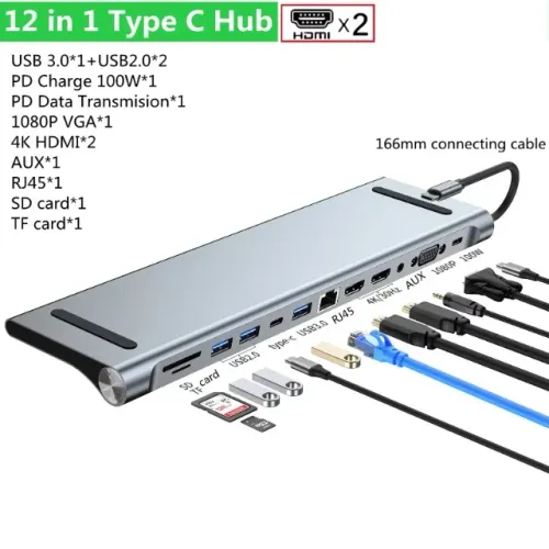 USB-C Hub Docking Station 12 em 1