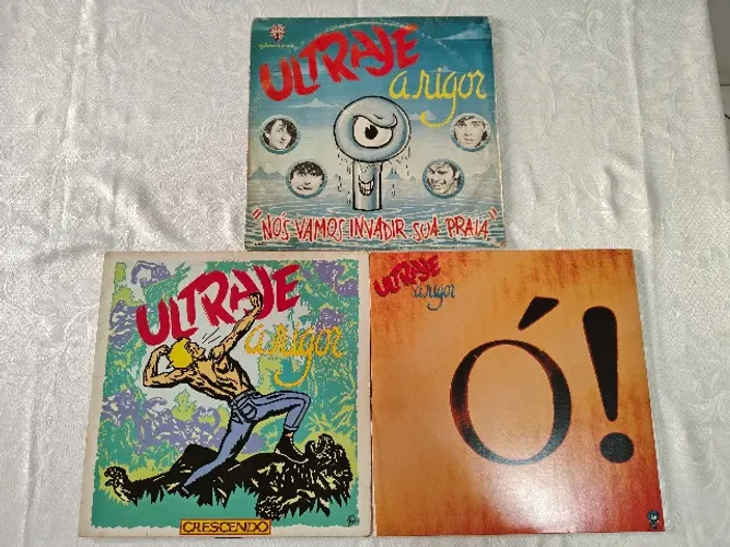 Lote 3 LPs Vinil Ultraje a Rigor - Nós Vamos Invadir Sua Praia - Crescendo - Ó!
