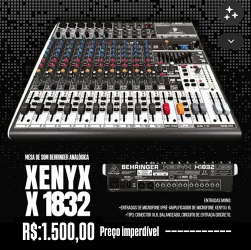 Mesa de som Behringer Xenyx1832 USB