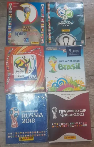 Álbuns copa do mundo 2002, 06 ,10,14,18 e 22