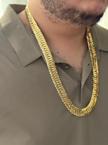 Corrente de moeda antiga banhada a ouro 