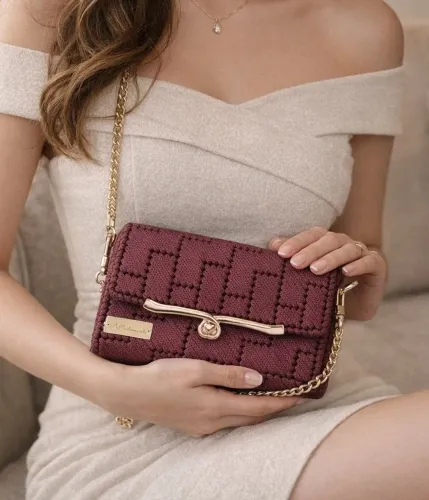 Bolsa Artesanal crochê na tela