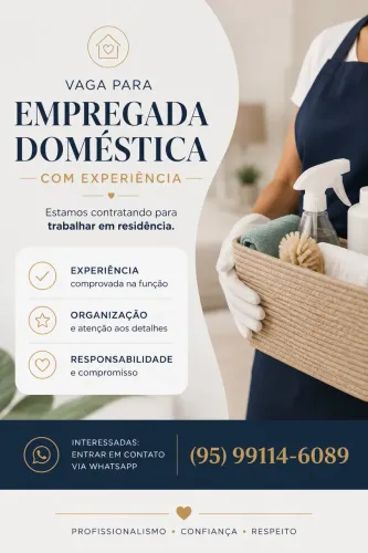 Contrata se doméstica com experiência