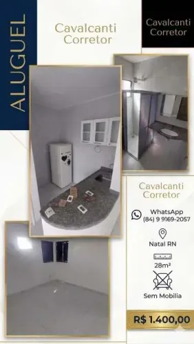 ALUGO APART 1/4 MOBILIADO - LAGOA NOVA - CAVALCANTI CORRETOR CL5787