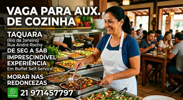 Vaga auxiliar de cozinha com experiência