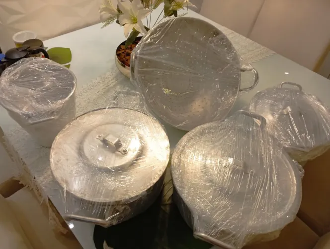 Kit Caçarola restaurante panelas, cuscuzeira e escorredor em alumínio
