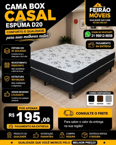 CAMA BOX CASAL ESPUMA D20