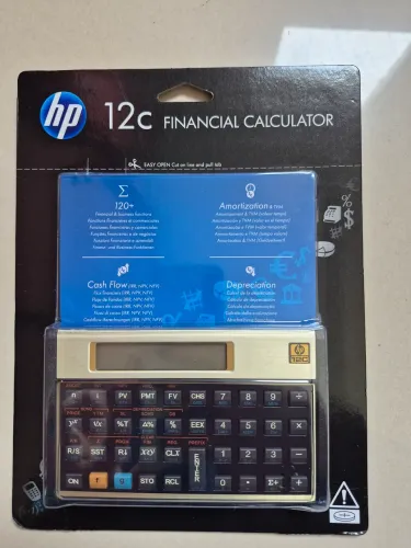 ***LACRADO** Calculadora Financeira Hp 12c Engenharia Contas 130 Funções Cor Dourado