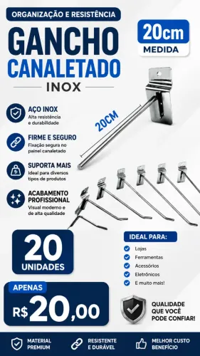 Ganchos canaletado inox