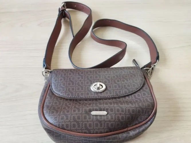 Bolsa tiracolo feminina DAVID JONES em couro - marrom - excelente estado 